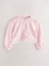 Baker by Ted Baker Knitted Mesh Ruffle Hem Cardigan - Size Up To 3 Months (50 - 62cm) - Pink