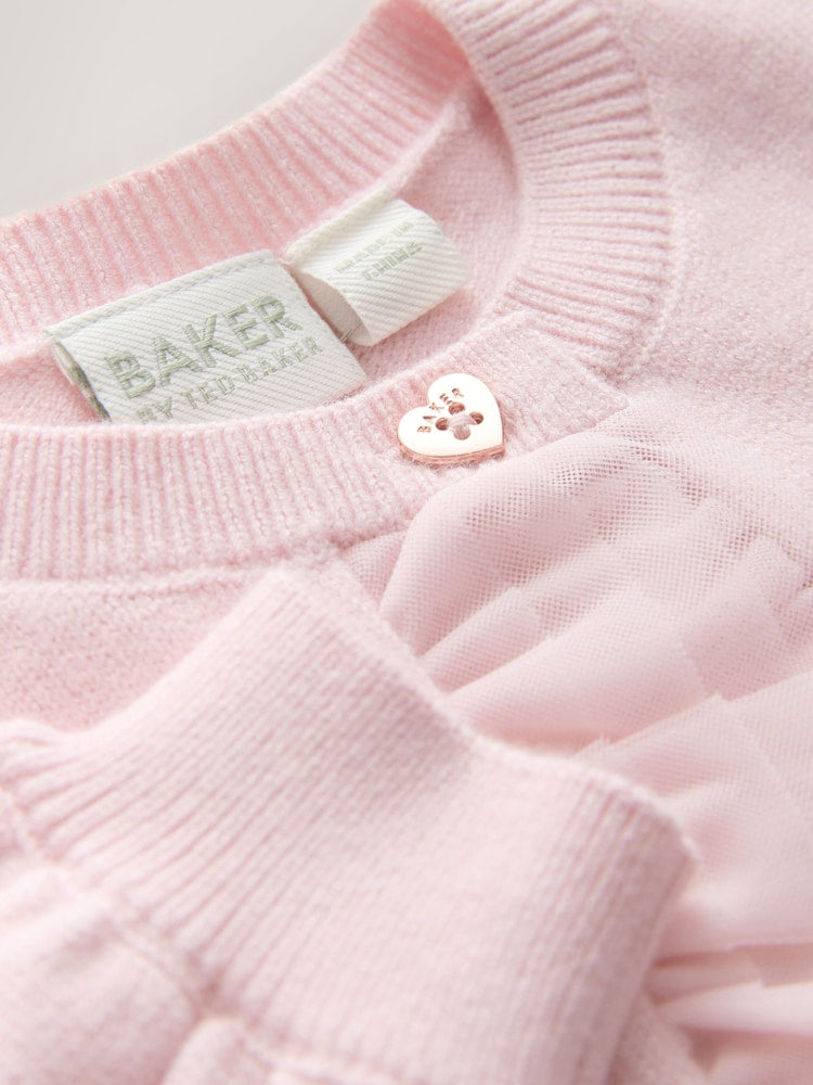 Baker by Ted Baker Knitted Mesh Ruffle Hem Cardigan - Size Up To 3 Months (50 - 62cm)