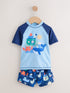 Blue Sunsafe Rash Vest and Swim Shorts Set (3mths-7yrs) - Blue Sunsafe Rash Vest and Swim / 5 - 6 Years (110 - 116cm)