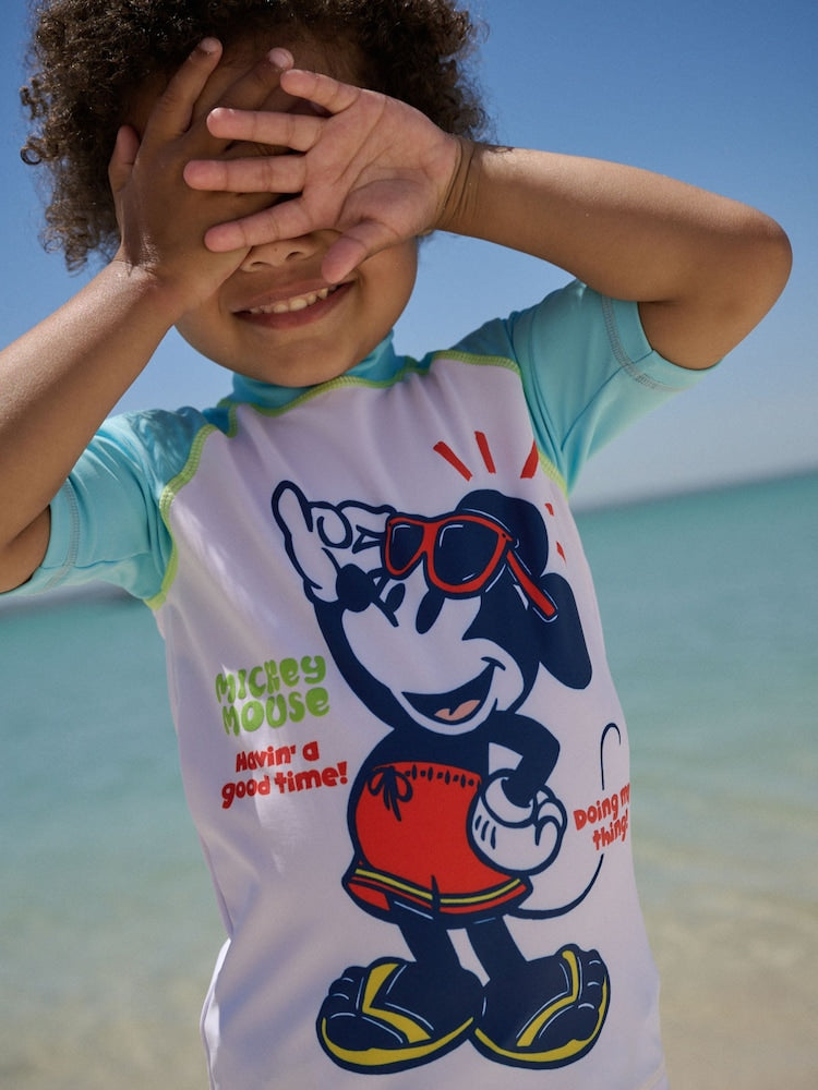 Mickey Rash Vest and Swim Shorts Set (3mths-7yrs) - Size 3-6 Months (62-68cm)