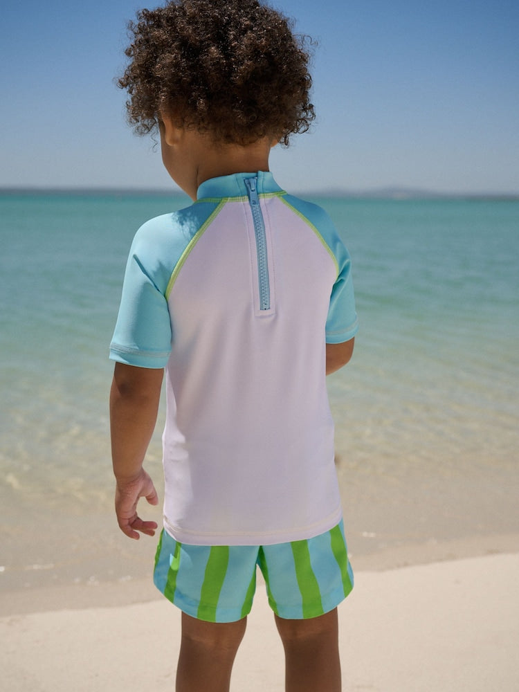 Mickey Rash Vest and Swim Shorts Set (3mths-7yrs) - Size 3-6 Months (62-68cm)