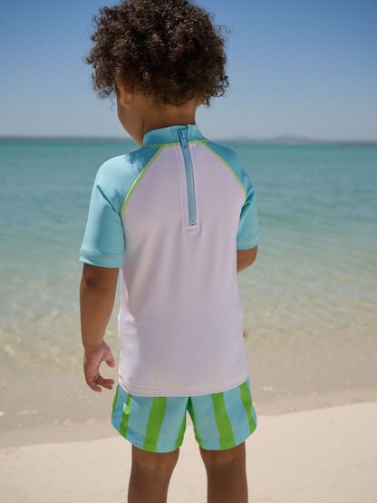Mickey Rash Vest and Swim Shorts Set (3mths-7yrs) - Size 3-6 Months (62-68cm)