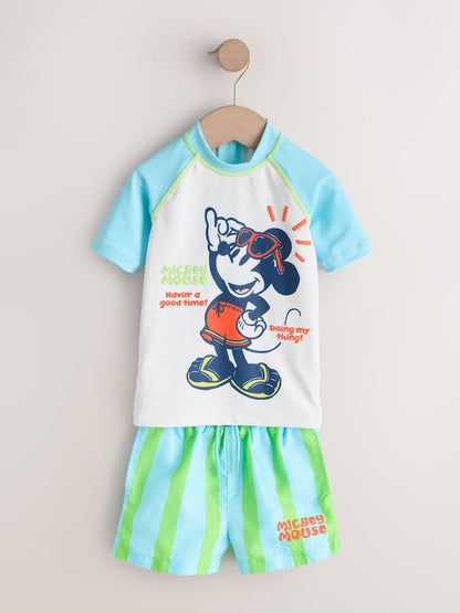 Mickey Rash Vest and Swim Shorts Set (3mths-7yrs) - Size 3-6 Months (62-68cm)