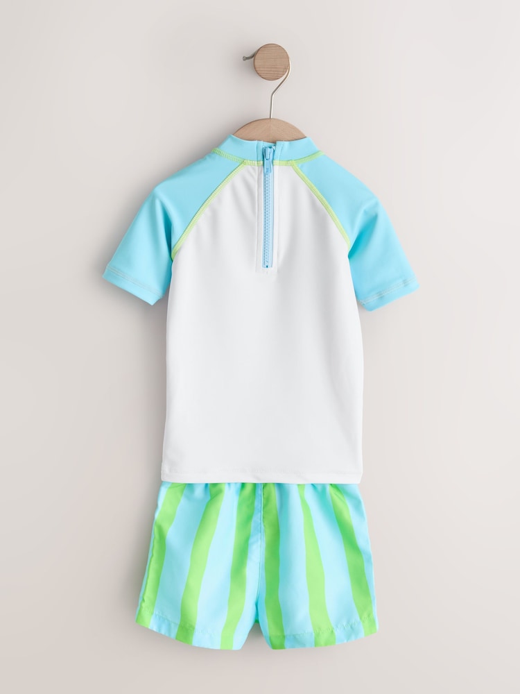Mickey Rash Vest and Swim Shorts Set (3mths-7yrs) - Size 3-6 Months (62-68cm)
