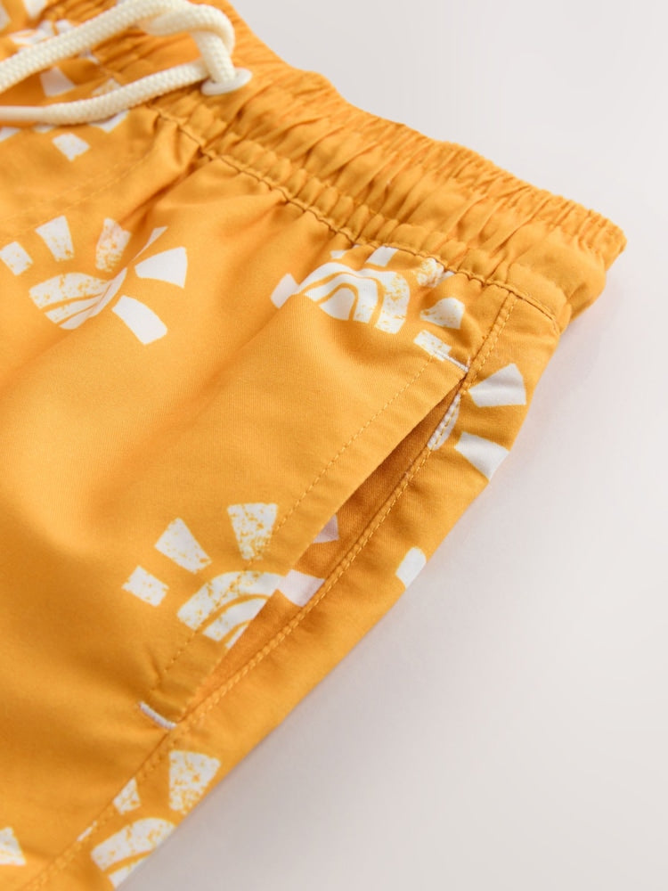 Yellow/Orange Short Sleeve Sunsafe Rash Vest and Swim Shorts Set (3mths-7yrs) - Size 3-6 Months (62-68cm)