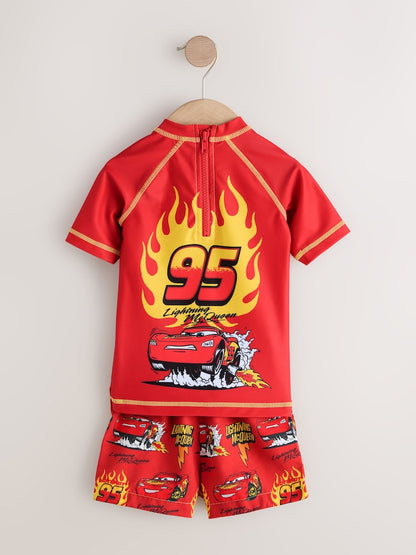 Lightening McQueen Rash Vest and Swim Shorts Set (3mths-7yrs) - Size 3-6 Months (62-68cm)