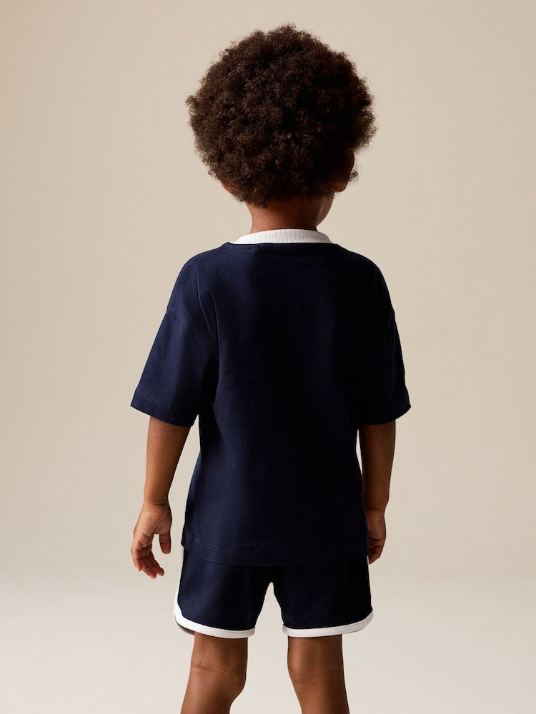 Navy Blue/White