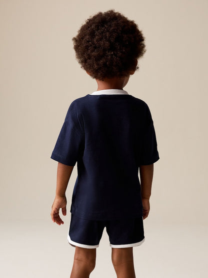 Navy Blue/White