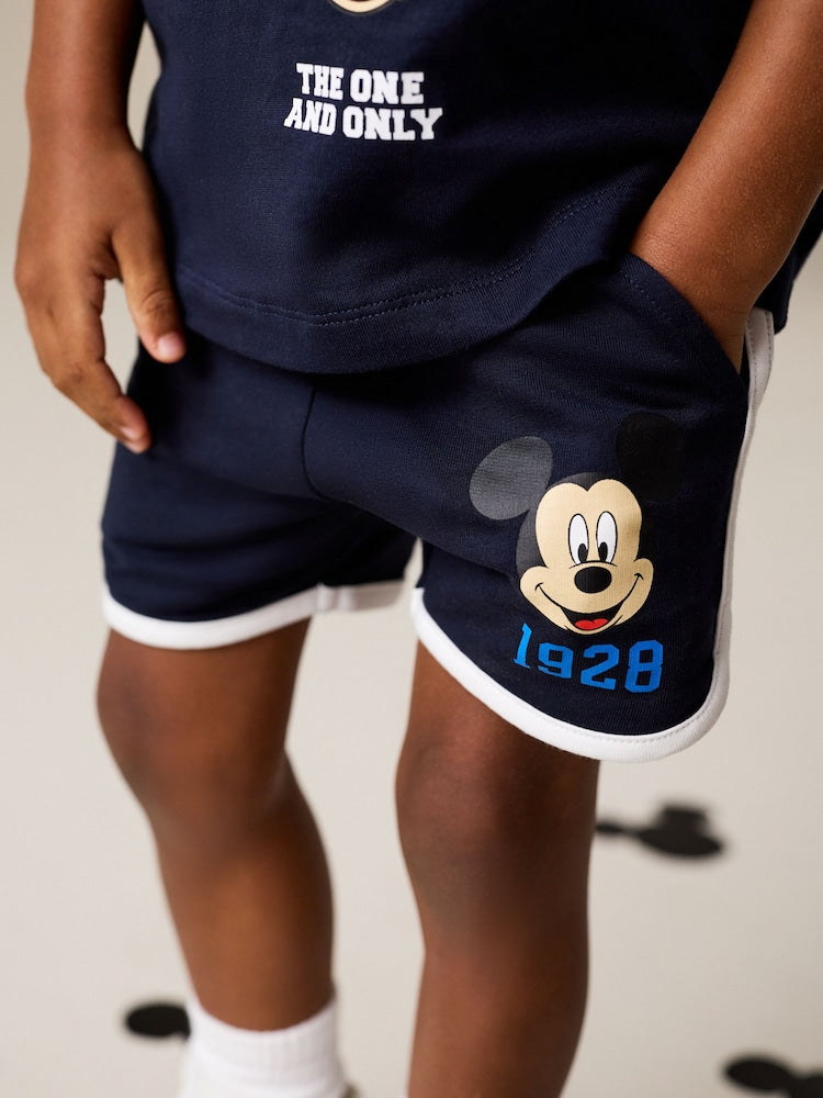 Navy Blue/White Mickey Mouse T-Shirt and Shorts Set (3mths-8yrs)