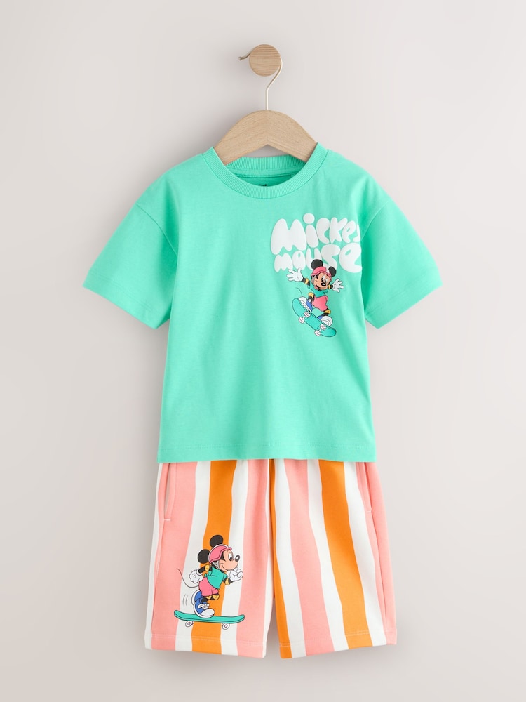 Green/Orange Mickey Mouse T-Shirt and Shorts Set (3mths-8yrs)