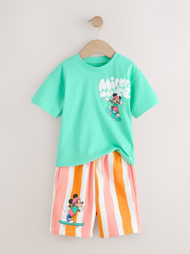 Green/Orange Mickey Mouse T-Shirt and Shorts Set (3mths-8yrs)