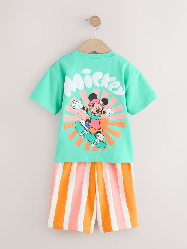 Green/Orange Mickey Mouse T-Shirt and Shorts Set (3mths-8yrs)