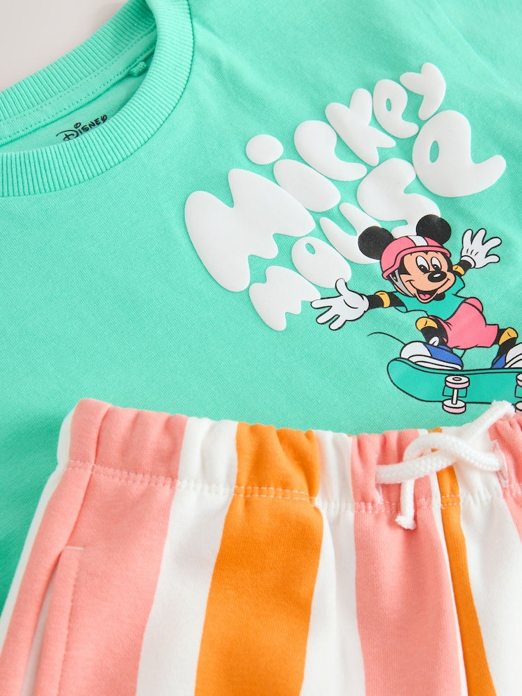 Green/Orange Mickey Mouse T-Shirt and Shorts Set (3mths-8yrs)