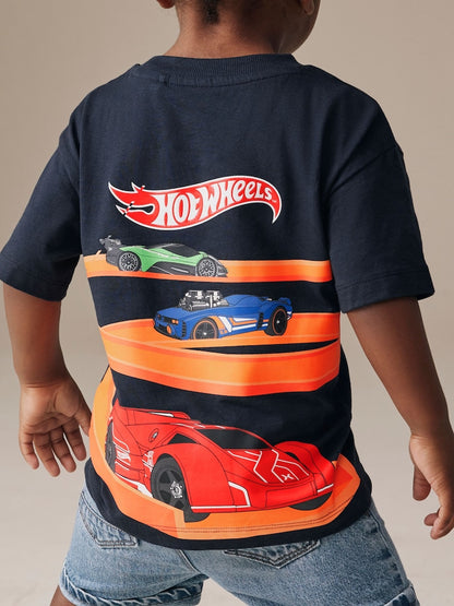 Navy Hot Wheels Short Sleeve T-Shirt (9mths-8yrs)