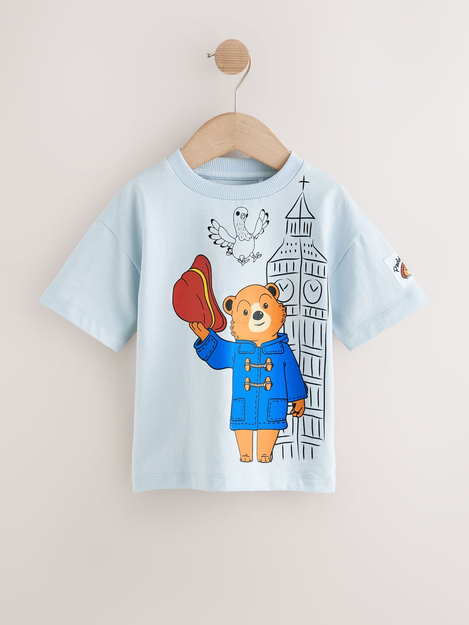 Blue Paddington Bear Short Sleeve T-Shirt (3mths-8yrs) - Size 3-6 Months (62-68cm)