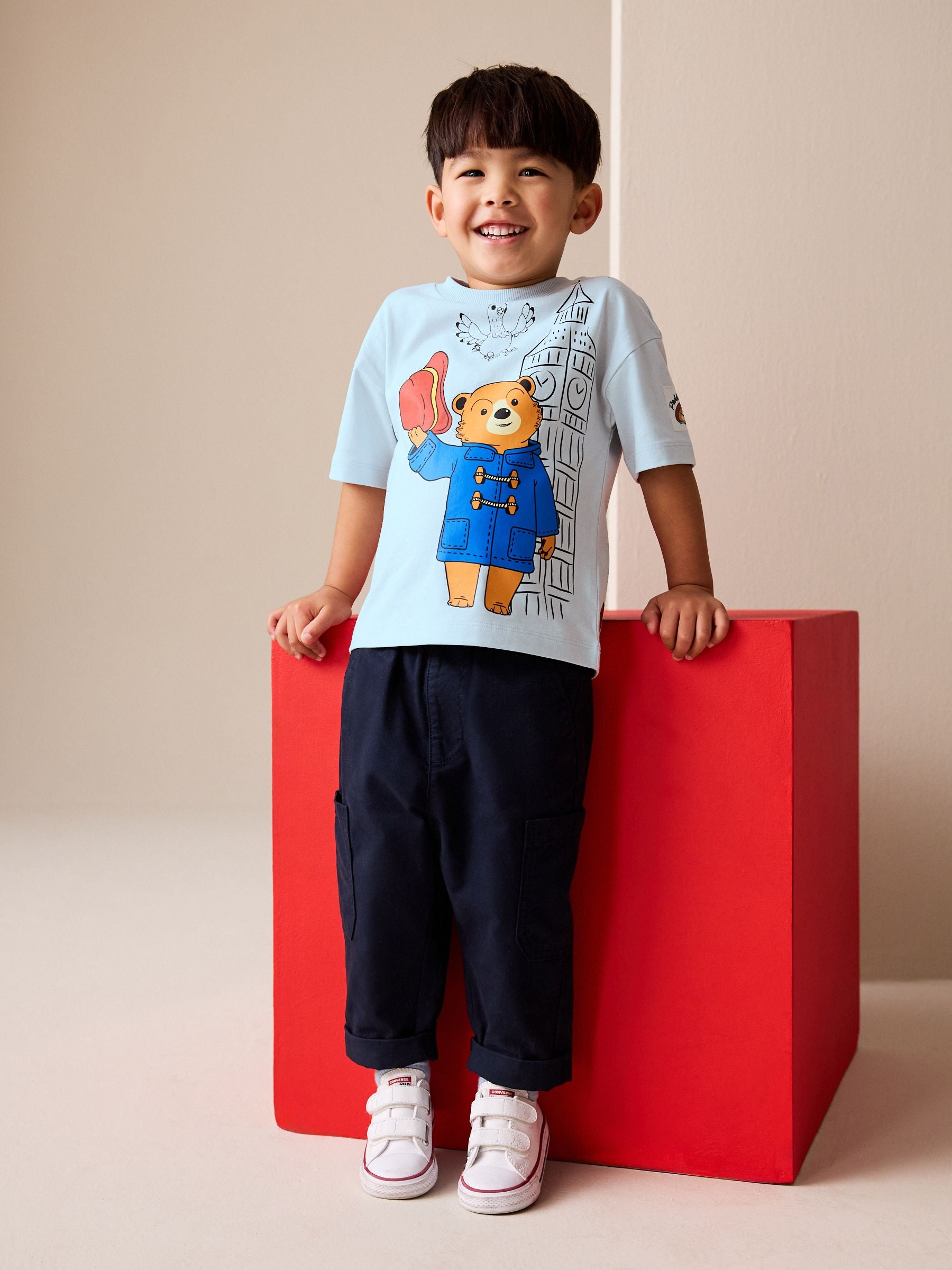 Blue Paddington Bear Short Sleeve T-Shirt (3mths-8yrs) - Size 3-6 Months (62-68cm) - Default 1