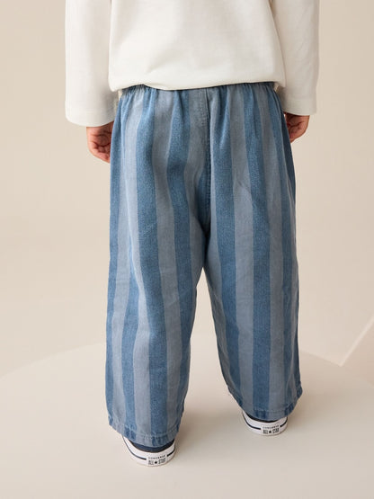 Dark Blue Stripe Pull On Wide