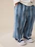 Dark Blue Stripe Pull On Wide Trousers (3mths-7yrs) - Size 3-6 Months (62-68cm) - Dark Blue Stripe Pull On Wide
