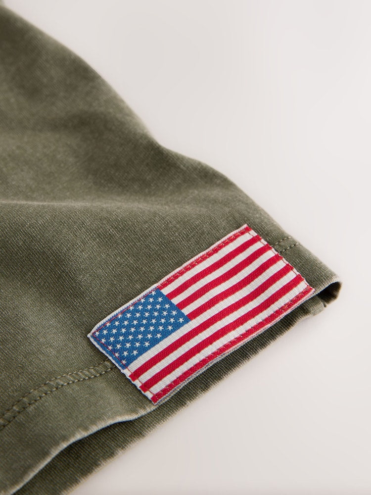 Khaki Green Top Gun Short Sleeve T-Shirt (3mths-8yrs)