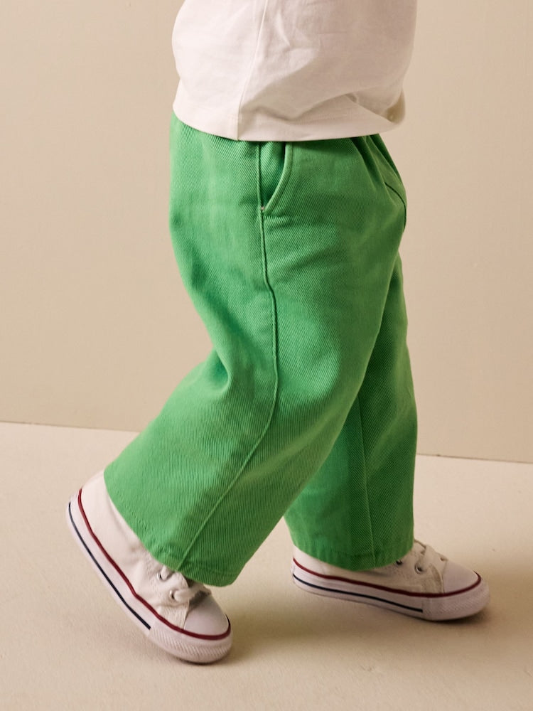 Green Pull On Wide Trousers (3mths-7yrs)
