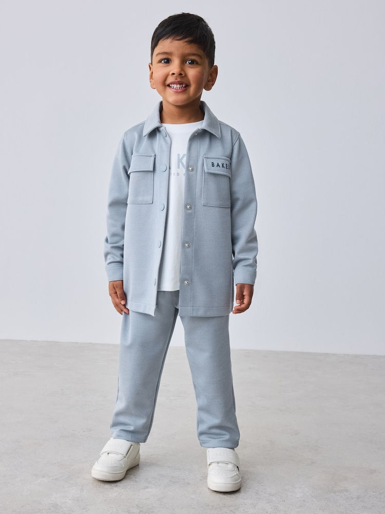 Baker by Ted Baker 3 Piece Textured Jacket T-Shirt and Trousers Set - Blue / 1.5 - 2 Years (86 - 92cm)