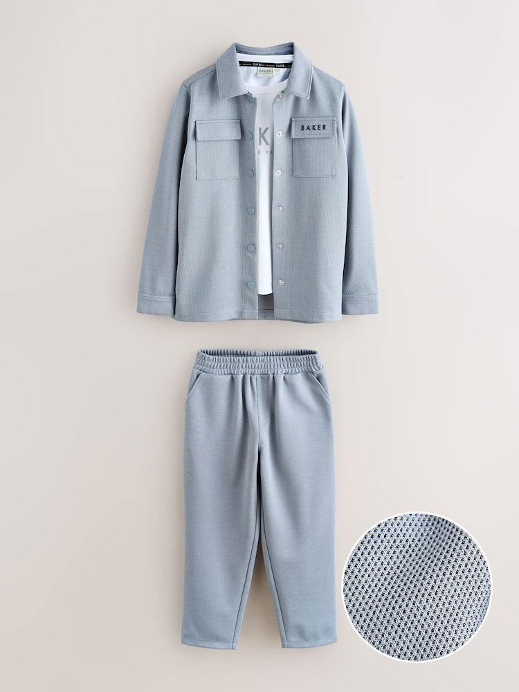 Baker by Ted Baker 3 Piece Textured Jacket T-Shirt and Trousers Set
