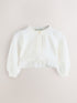 Baker by Ted Baker Knitted Mesh Ruffle Hem Cardigan - Size Up To 3 Months (50 - 62cm) - White