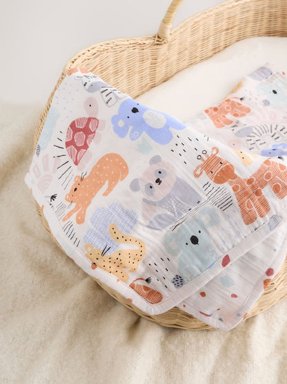 Safari Cotton Baby Muslin Blanket