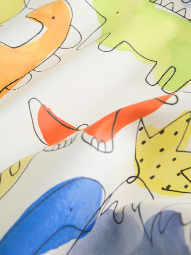Blue Dinosaurs Weaning And Feeding Sleeved Bib - Size 6-12 Months (68-80cm)