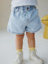 Light Blue Pull On Denim Shorts (3mths-10yrs) - Light Blue Pull On Denim / 12-18 Months (80-86cm)