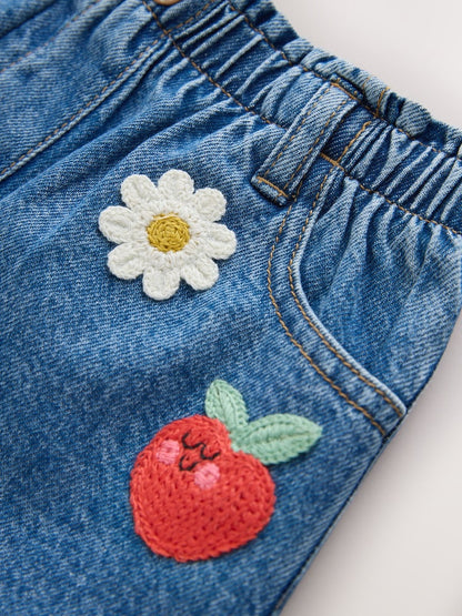 Mid Blue Denim Fruit Character Pull On Denim