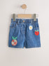 Mid Blue Denim Fruit Character Pull On Denim Shorts (3mths-10yrs) - Mid Blue Denim Fruit Character Pull On Denim / 12-18 Months (80-86cm)