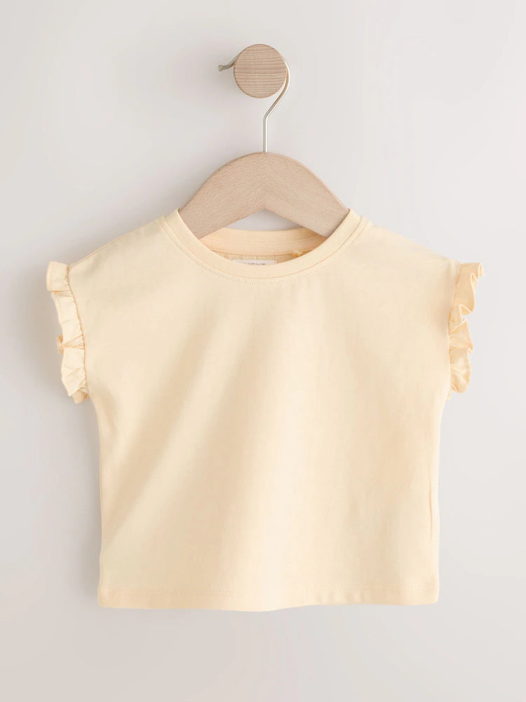 Mid Blue Floral Embroidered Denim Playsuit and T-Shirt (3mths-7yrs)