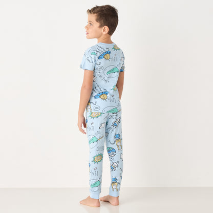 Juniors All-Over Graphic Print Short Sleeves T-shirt and Elasticated Joggers