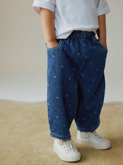 Blue Spot Pullon Barrel Jeans (3mths-7yrs) - Blue Spot / 12-18 Months (80-86cm)