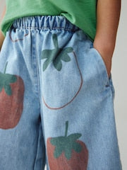 Mid Blue Tomato Printed Jeans (3mths-7yrs) - Size 3-6 Months (62-68cm)