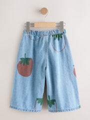 Mid Blue Tomato Printed Jeans (3mths-7yrs) - Size 3-6 Months (62-68cm)