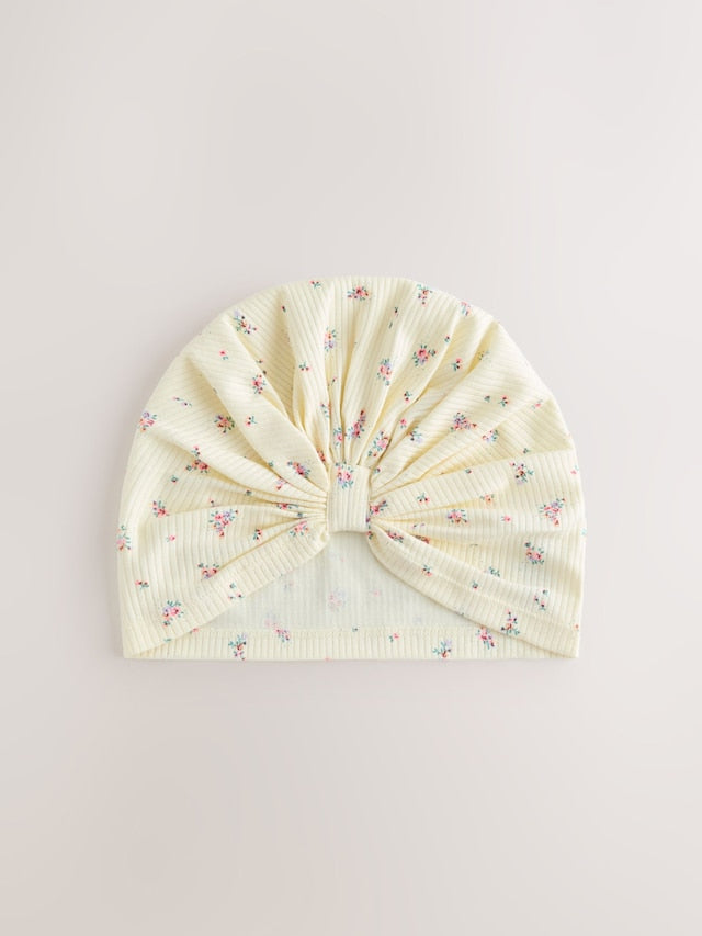 Pink Ditsy Jersey Turban Beanie 2 Pack (3mths-16yrs) - Size 3-9 Months (62-74cm)