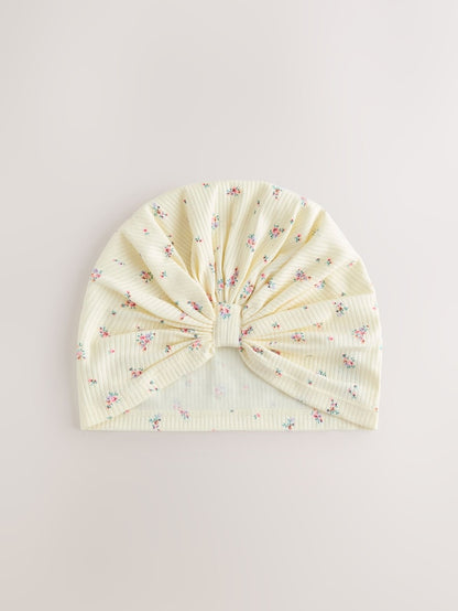 Pink Ditsy Jersey Turban Beanie 2 Pack (3mths-16yrs) - Size 3-9 Months (62-74cm)