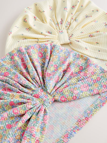 Pink Ditsy Jersey Turban Beanie 2 Pack (3mths-16yrs)