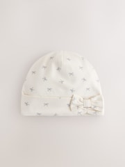 Stone Bow Jersey Beanie 2 Pack (3mths-16yrs) - Size 3-9 Months (62-74cm)