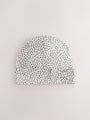 Stone Bow Jersey Beanie 2 Pack (3mths-16yrs) - Size 3-9 Months (62-74cm)