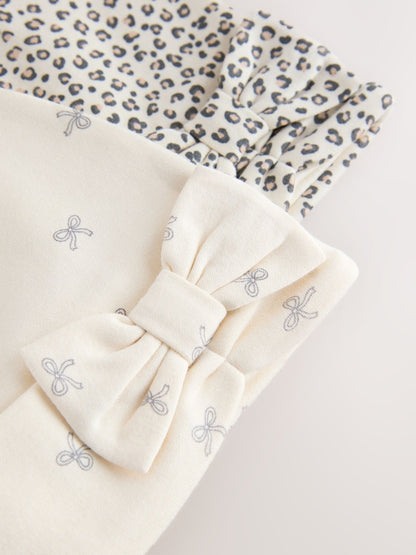 Stone Bow Jersey Beanie 2 Pack (3mths-16yrs)