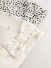 Stone Bow Jersey Beanie 2 Pack (3mths-16yrs) - Size 3-9 Months (62-74cm)