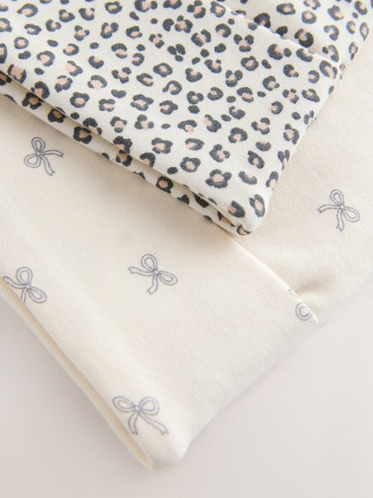 Stone Bow Jersey Beanie 2 Pack (3mths-16yrs) - Size 3-9 Months (62-74cm)