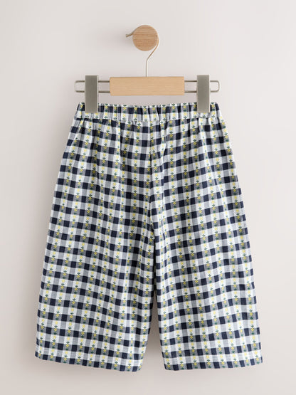 Black/White Floral Gingham Trousers (3mths-7yrs) - Size 3-6 Months (62-68cm)