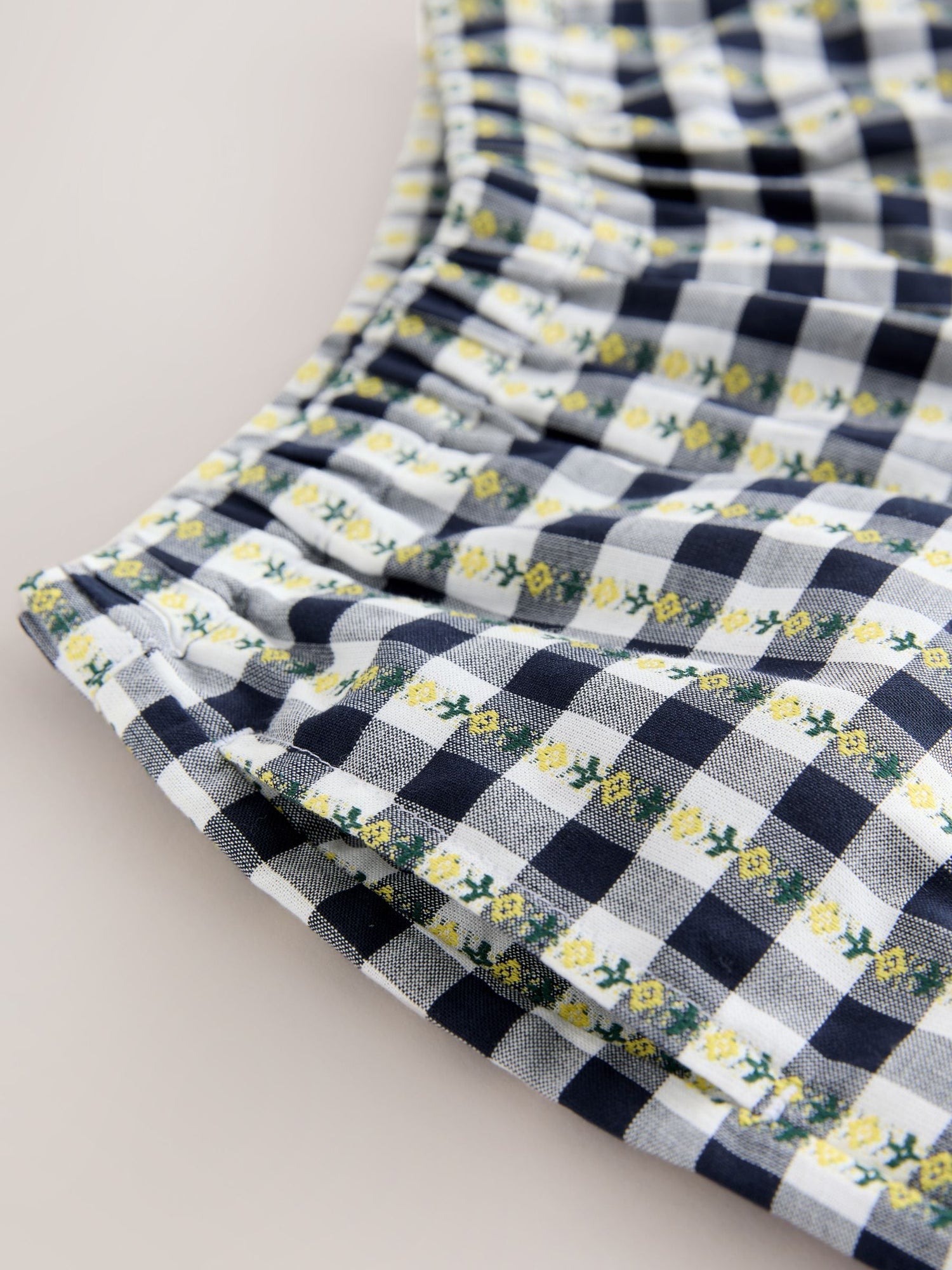 Black/White Floral Gingham Trousers (3mths-7yrs) - Size 3-6 Months (62-68cm)