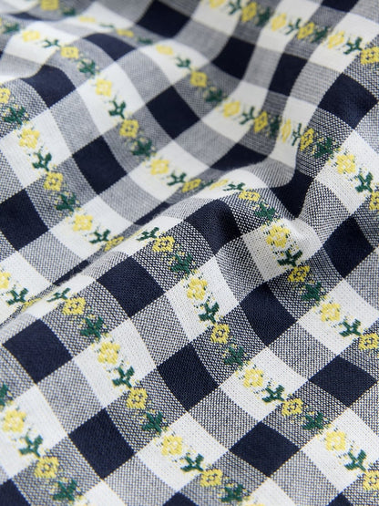 Black/White Floral Gingham Trousers (3mths-7yrs) - Size 3-6 Months (62-68cm)