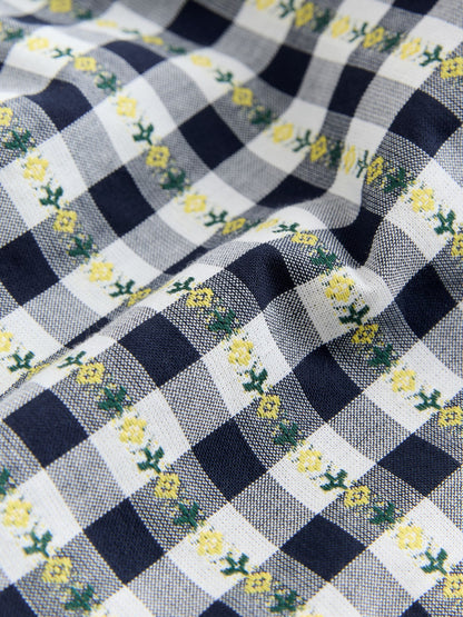 Black/White Floral Gingham Trousers (3mths-7yrs) - Size 3-6 Months (62-68cm)