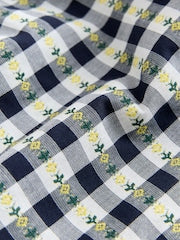 Black/White Floral Gingham Trousers (3mths-7yrs) - Size 3-6 Months (62-68cm)